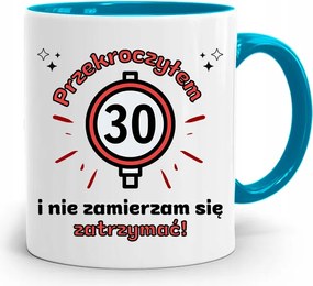 Születésnapra 30 30-es 30-as Bögre Kék Ajándék fényképes nyomattal