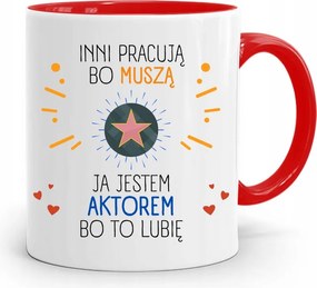 Színésznőnek Bögre Piros Születésnapi Ajándék fényképes nyomtatással