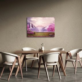 Rózsaszín fák képe fóval (70x50 cm)