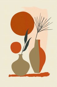 Poszter 53x81cm Vázák pirosban