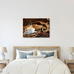 Üveg kép - Egy csésze kávé (70x50 cm)