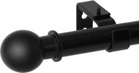 Függönykarnis fekete 80 – 380 cm 25 mm átmérő állítható fogantyúk ,kerek kupakok