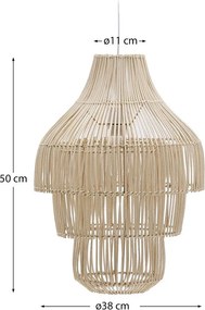 Natúr színű rattan lámpabúra ø 38 cm Janoa – Kave Home