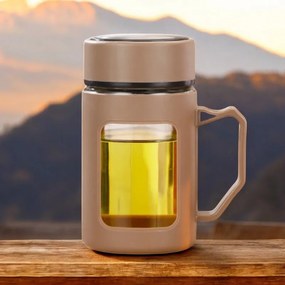 Üvegpalack fogantyúval BREW 500 ml, barna