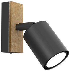 Fali spotlámpa TULON 1xGU10/8W/230V fekete/tölgy