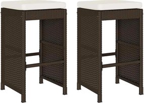 vidaXL 2 db barna polyrattan kerti bárszék párnával