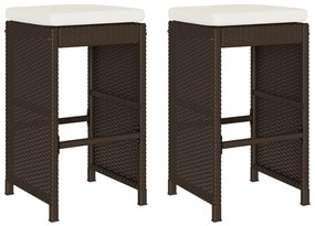 vidaXL 2 db barna polyrattan kerti bárszék párnával
