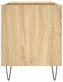 sonoma tölgy színű szerelt fa hanglemezszekrény 85x38x48 cm