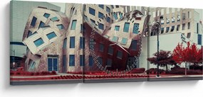 Kép - építészeti épület (órával) (90x30 cm)