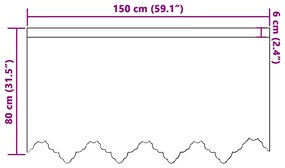 Függönyök függönyökkel Fehér 150 x 80 cm Poliészter