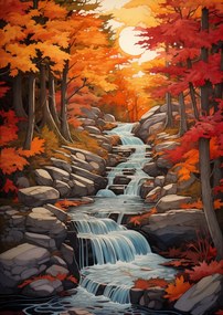 Poszter 21x29,7cm Őszi vízesések