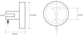 SAPHO XR009 X-Round üveg polctartó 8 mm, ezüst