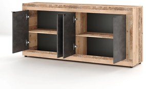 LUNEA Komód Oldwood/Szürke Színben