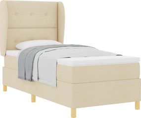 vidaXL Boxspring ágy matraccal Sötétszürke 90x190 cm Szövet Krém
