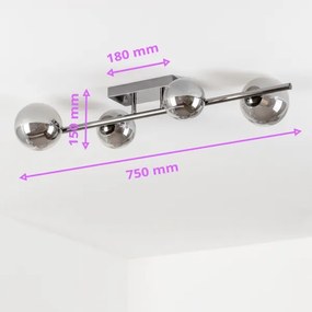 Brilagi - LED Felületre szerelhető csillár MILLA 4xG9/3W/230V fényezett króm/füstös