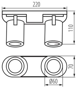 Kanlux 38965 - Spotlámpa LAURIN 2xGU10/10W/230V réz/fehér