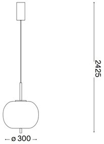 Ideal Lux - LED Csillár zsinóron UMILE LED/20W/230V átm. 30 cm CRI 90 réz/fehér