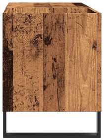 antik fa színű szerelt fa hanglemezszekrény 84,5x38x48 cm