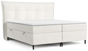 Krémszínű ágyneműtartós boxspring ágy 140x200 cm Sinai – Maison de Rêve