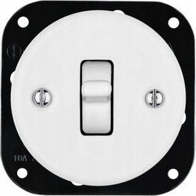 Retro kerámia kapcsoló fehér keret nélkül