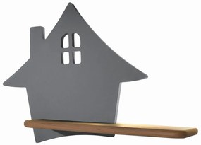 LED gyerekszoba falilámpa polccal HOUSE LED/4W/230V szürke/fa