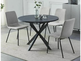 Kihúzható étkezőasztal GASTON 100(135)X100 cm, fekete márvány dekoráció