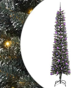 vidaXL Mű karácsonyfa 300 LED-del Zöld 210 cm PVC és Műanyag és Acél