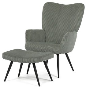 Pihenőfotel lábtartóval L7285 GRN6, zöld