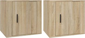 vidaXL 2 db sonoma tölgy színű éjjeliszekrény 50x39x47 cm