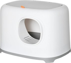 PawHut Lefedett Macskaalom Tálca Jogosítvánnyal XXL 5 kg-ig Terjedő Macskák Számára 55 x 40 x 39 cm Fehér | Aosom