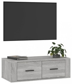 szürke sonoma színű szerelt fa függő TV-szekrény 80x36x25 cm