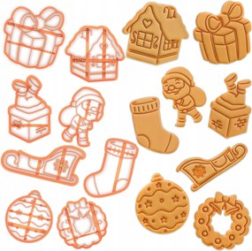 Premium Mézeskalács/Sütemény Kiszúrók Karácsonyi Mikulás Nagy Készlet 8 darabos