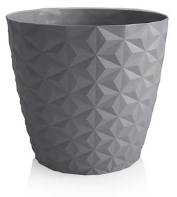 Crystal matt újrahasznosított virágtartó 30 cm, kőszürke, 30 cm