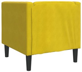 sárga bársony Chesterfield kanapéfotel