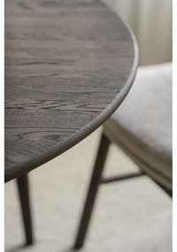 Sötétbarna tölgyfa kerek bővíthető étkezőasztal ø 120 cm Tyler – Rowico