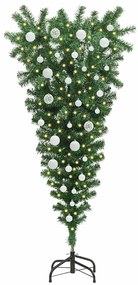 Felfordított Műfenyő Előre Bekapcsolt Karácsonyfával és Gömbökkel