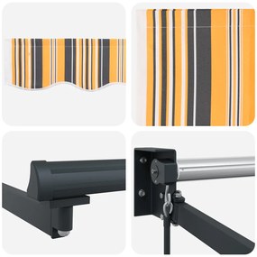 Kézi Behúzható Napellenző Multicolor Csíkos 350x250 cm