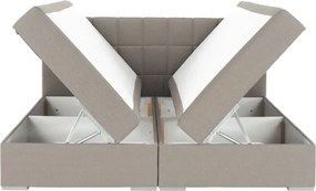 Boxspring típusú ágy 160x200, szürkésbarna taupe, FERATA TV KOMFORT