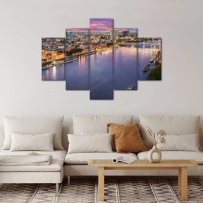 Pozsonyi éjszakai város képe folyóval (150x105 cm)