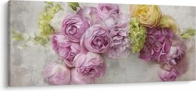 Kép - Virágok a falon pasztell színekben (120x50 cm)
