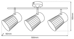 Spotlámpa BEST 3xE14/40W/230V fekete