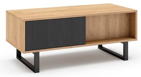 Natúr színű dohányzóasztal tölgyfa dekorral 55x110 cm Madona – Marckeric