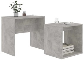 Betonszürke szerelt fa dohányzóasztal szett 48 x 30 x 45 cm
