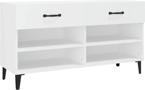 vidaXL fehér szerelt fa cipősszekrény 102x35x55 cm