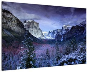 Téli hegyi tájkép (90x60 cm)