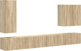 vidaXL TV falit kabinet szett Falra szerelhető 6 pcs Sonoma tölgy
