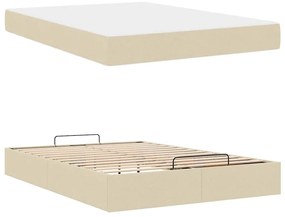 Ágykeret tárolóval Krém 160 x 200 cm szövet