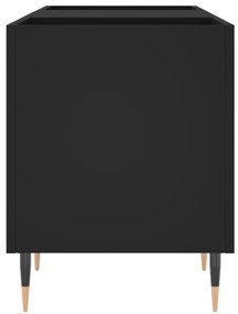 fekete szerelt fa hanglemezszekrény 121x38x48 cm
