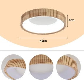Brilagi - FALCON WOOD MODERN LED mennyezeti lámpatest, 30 W, 230 V, Ø 45 cm, fa
