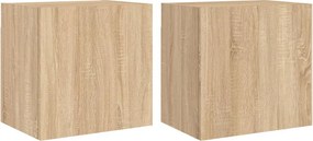 vidaXL 2 db sonoma tölgy szerelt fa fali TV-szekrény 40,5 x 30 x 40 cm